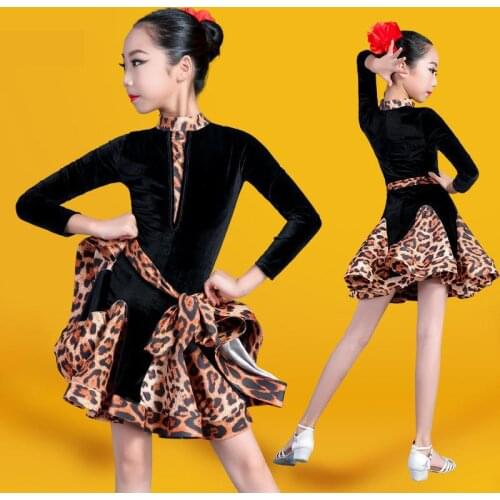 2019 Autumn And Winter Long Sleeve Latin Dance Dress Women Dress Dress Competition/practice Cha Rumba Samba Salsa Dance Dress