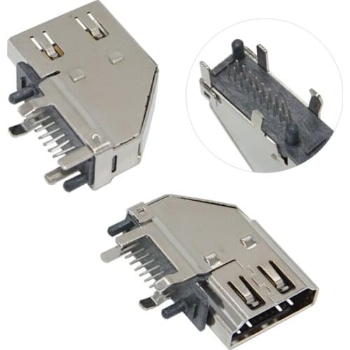 20PCS/Lot HDMI Female Jack/Socket connector 19PIN 19P Side-insertion 90 Degree