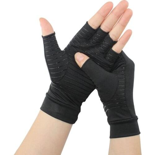 2020 Compression Fingerless Arthritis Gloves Outdoor Sport Handschoenen Pain Relief Brace Therapy Wrist Support Non-slip Gloves