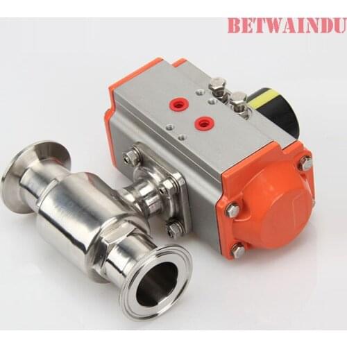 304/316 Stainless Steel Air Control Pneumatic Ball Valve 1" 25MM Double Acting Sanitary Ball Valve
