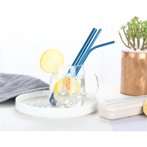 4Pcs/Set Stainless Steel Straw With Cleaner Brush Reusable Metal Drinking Straws 5 Colors With Clean Brush