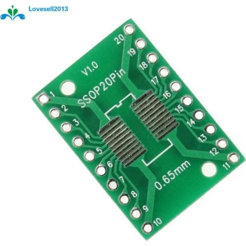 5 pcs SOP20 SSOP20 TSSOP20 To DIP20 Pitch 0.65/1.27mm IC Adapter PCB Board