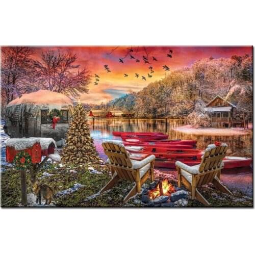 5D DIY square/round Diamond painting Snow scene Cross Stitch Diamond Embroidery Pattern Rhinestone J2880