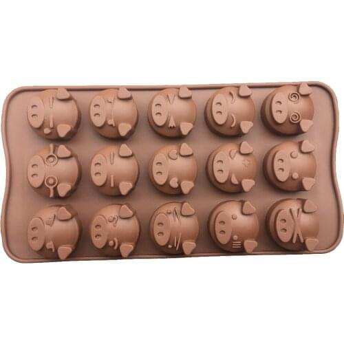 Free Shipping Cute Cartoon Pig Chocolate Mold Cooking Tool Silicone Mold Fondant Sugar Bow Craft Molds Diy Cake Decorating