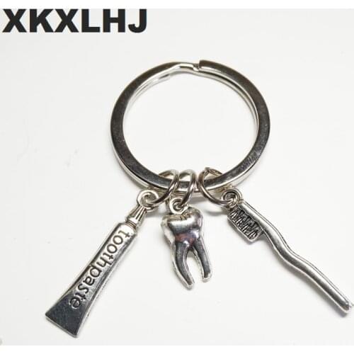 XKXLHJ 2018 Dentist Keyring Dentist Keychain Dental Assistant Gift Dental Hygienist Keyring