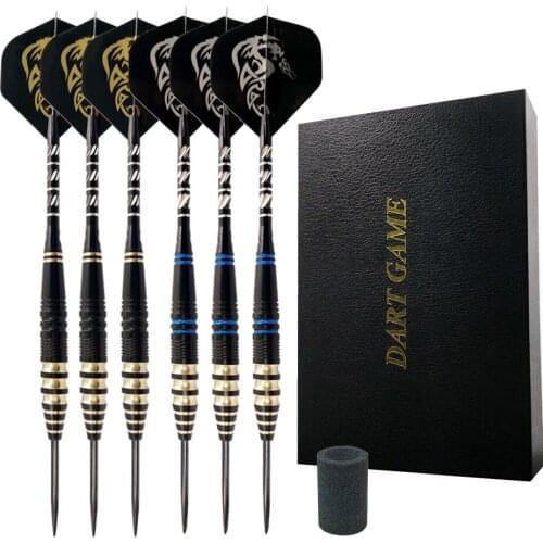 2021 New 6pcs/set 23g Tungsten Steel Needle Darts Gift Box Set with Grindstone for High-quality Dart Game Competition