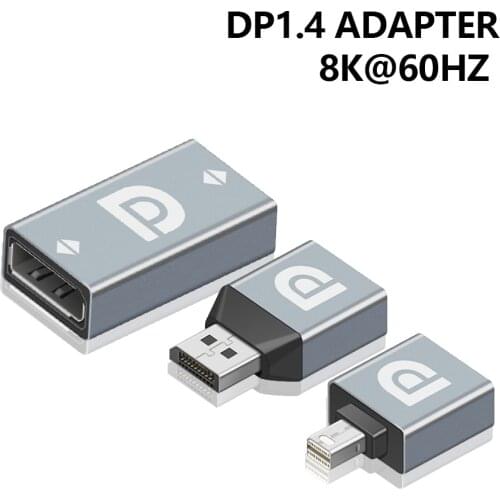 HD DP Video Converter DP1.4 To DP Female Mini DP Adapter Support 8K@60Hz For Laptop Computer Monitor Home Projector