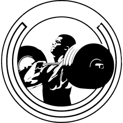 Interesting Gym Powerlifting Sports Weightlifting Silhouette Vinyl Decor Car Stickers 17cm*17cm