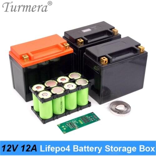 Turmera 12V 32700 Lifepo4 Battery Storage Box 2X4 Holder Nickel with 4S 40A 12.8V Balance BMS for Uninterrupted Power Supply Use