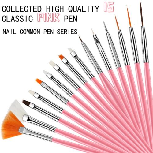 LEAMX 15pcs Professional Manicure Powder Rod White Rod Painted Pen Point Drill Pull Line Pen Nail Phototherapy Pen Nail Art Tool