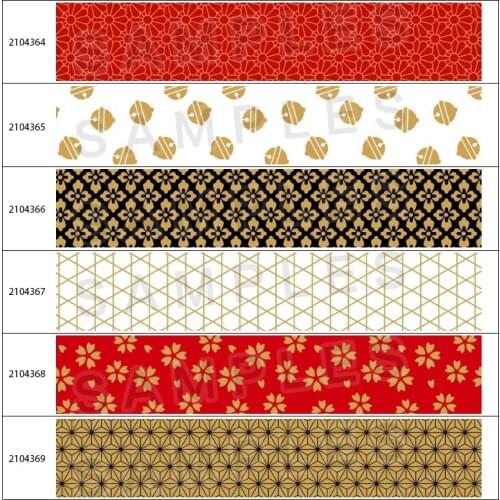 DIY Tape 10yadrs New Geometry & Flowers Printed Grosgrain / Satin Ribbons