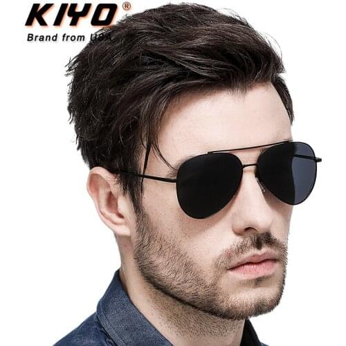 KIYO Brand 2020 New Men Oval Polarized Sunglasses Metal Classic Sun Glasses High Quality UV400 Driving Eyewear 2682