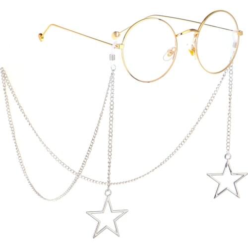 New Fashion Vintage Metal Women Eyeglass Chain Hollow Star Sunglasses Reading Glasses Lanyard Eyewear Holder Neck Strap Rope