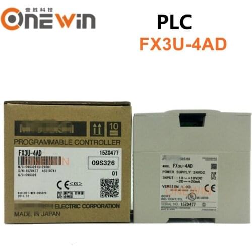 New and Original FX3U-4AD Analog Input Module 4 channel analog input special adapter PLC Module