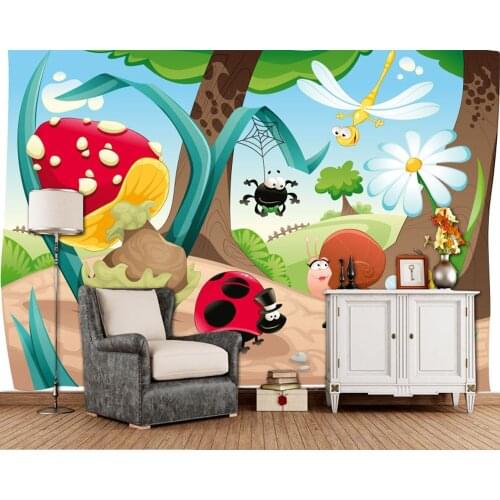 Papel DE parede cartoon insect lovely children wallpaper mural,living room tv sofa wall kids' bedroom wall papers home decor