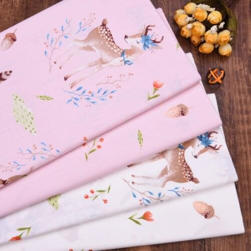 Pine nuts Deer 100% Cotton Fabric Diy Patchwork Quilt Baby Dress Cloth Bedding Blanket Sheet Pillow Decor Fat Quater Tissus