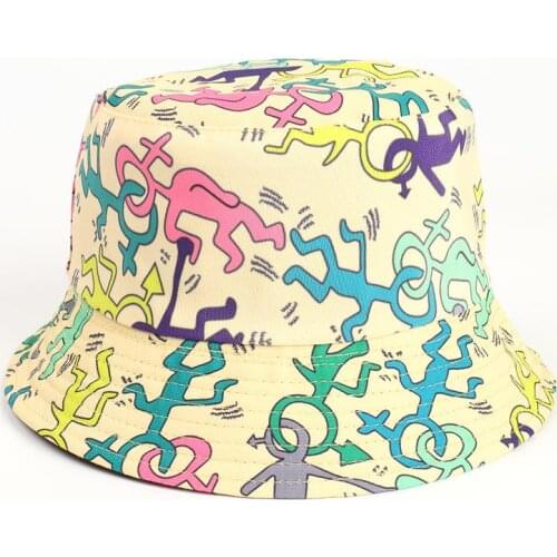 2021 Cotton fashion joker print Bucket Hat Fisherman Hat outdoor travel hat Sun Cap Hats for men and Women 308