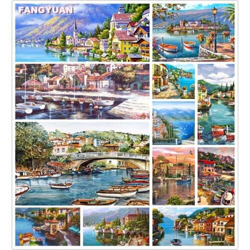 Landscape Beach City 5D Diy Diamond Painting Art Accessories Full Drill Cross Stitch Kit Diamond Embroidery Mosaic Home Decor