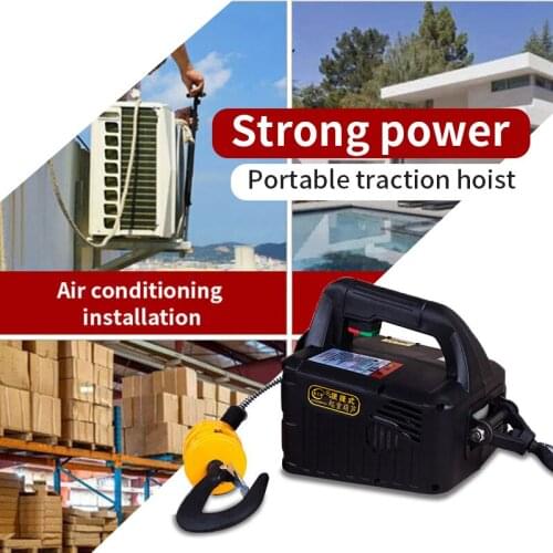 Portable Electric Winch Hand Household Electric Hoist Small Crane Hoist Suspension Tensioner Towing Rope