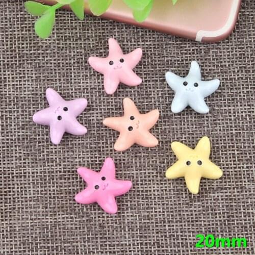 Multicolor Resin Cabochons Kawaii Sea Star Flatback Clay Bead Material Ornament Accessories Hair Jewelry Elastic Band Clip DIY