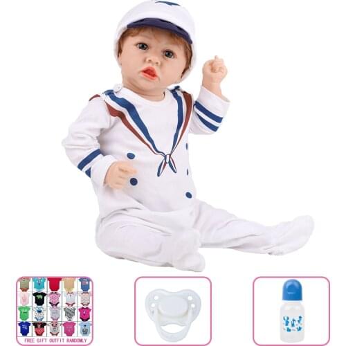 23 Inch Realistic Reborn Baby Dolls Silicone Soft Body Fashion Boneca Reborn For Kids Christmas Gift Best Playmates