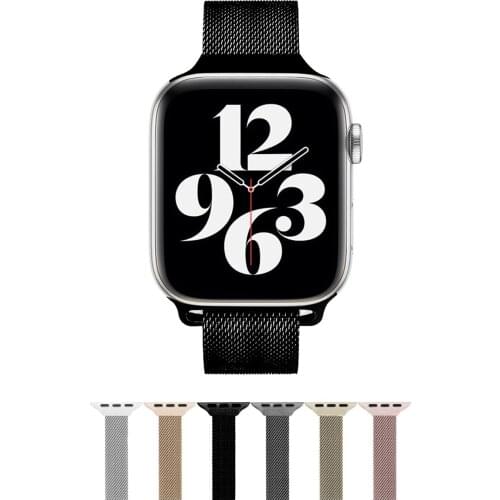Black Stainless Steel Loop Band for Apple Watch band 40MM 44MM 38MM 42MM Metal Bracelet Strap Watchbands for iWatch Series
