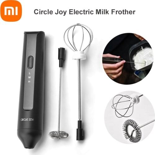 Circle Joy Handheld Electric Milk Frother Coffee Milk Frother Mixer Whisk 3 Gears Adjustment Kitchen Artifact USB Charging