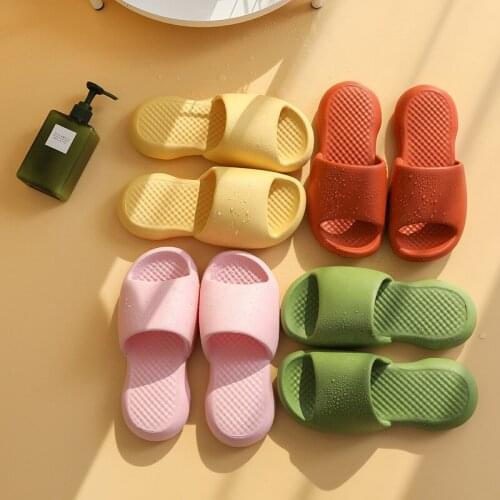 Women Thick Platform Slippers Summer Beach Eva Soft Sole Slide Organizer Sandals Leisure Men Indoor Bathroom Anti-slip Shoes