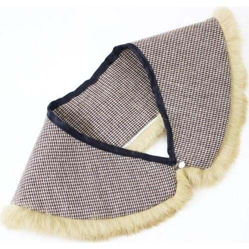 Scottish tartan lovely collar decorative white Colorful feather design fake collar tie accessories bead Clothes Accessories