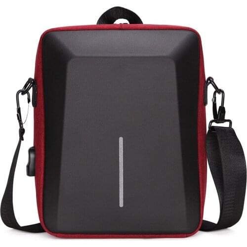 Cross-body Bag Men and Women Shoulder Bags Portable Small Business Travel Waterproof Ipad USB Charging Notebook Bag