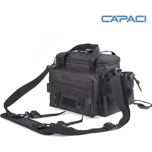 LEO CAPACI Fishing Tackle Bags - Large Saltwater Resistant Fishing Bags -Multifunction Portable Fishing Organizer Shoulder Bags