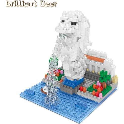 The Merlion of Singapore Micro-sized Building Blocks Model City Architecture Bricks Toys for Children Birthday Gift