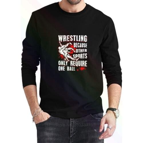 Trending Wrestling Logo Classic Black T-Shirt 2021 Newest Summer Mens Long Sleeve Popular Tees Shirt Tops Novel Unisex