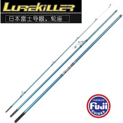 LONG CAST Japan fuji 4.2 meters SURF ROD 100-250G high carbon 3 sections distence throwing fishing rod SURF Casting fishing rod