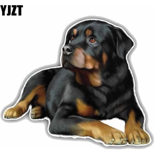 YJZT 11CMx9.6CM Rottweiler Dog Car Decoration PVC Car Sticker Decal C1-9002