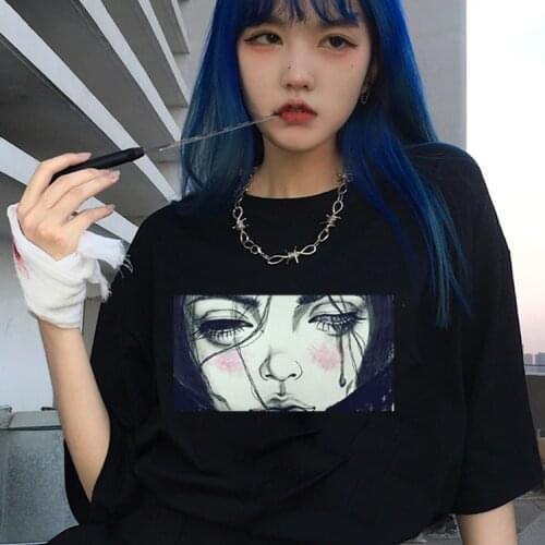 Womens shirts Short Sleeve Punk T-shirt clothes vintage vegan tee jersey Female clothing T Shirt Harajuku Tops Harajuku Tshirts