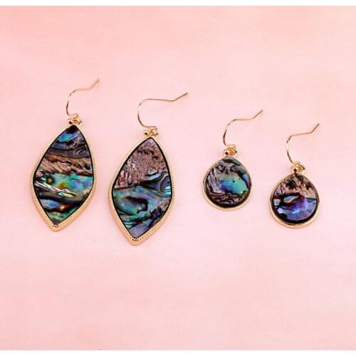 Imitated Abalone Shell Teardrop Dangle Earrings for Women 2021 New Earrings Boutique Jewelry Wholesale