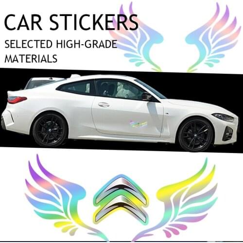 1pcs Car Colored Wings Sticker Rear Glass Occlude Scratches For Citroen C1 C2 C3 C4 C5 C6 C8 Picasso Cactus Vts Aircross C3-XR