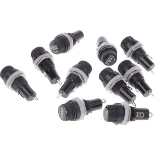 10 Pcs AC 250V 13A Electrical Panel Mounted 5x20mm Fuse Holder For Radio Auto Stereo