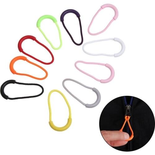 10Pcs Bags Clip Outdoor Tools Bag Accessories Clip Buckle Zipper Rope Longer Tail Rope Anti-theft Zipper Zipper Puller
