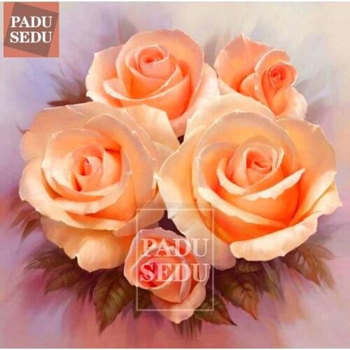 5d Diy Diamond Mosaic Embroidery Rose Full Drill Resin Square Floral Diamond Painting Cross Stitch Flowers Picture Wall Sticker