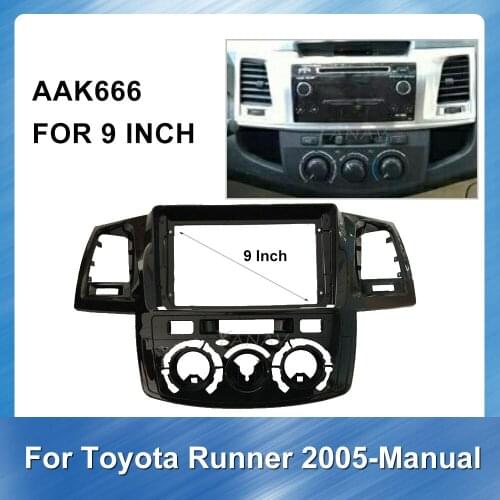 9 Inch Car radio Fascia Trim Bezel Frame For-Toyota Runner 2005 Manual GPS Navigation Dashboard ABS plastic Panel