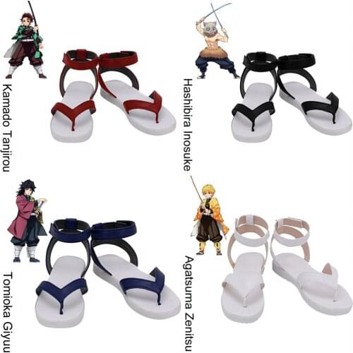 Anime Demon Slayer Kimetsu No Yaiba Cosplay Shoes Kamado Tanjirou Agatsuma Zenitsu Tomioka Giyuu Kamado Nezuko Flops Sandals
