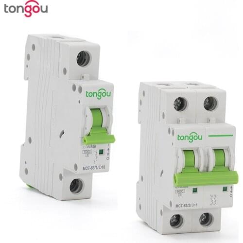 Type D 1P 2P 6A 10A 16A 20A 25A 32A 40A 50A 63A Circuit Breaker 6KA 110V/220V/400V 50/60HZ MCB Overcurrent Protection Switch