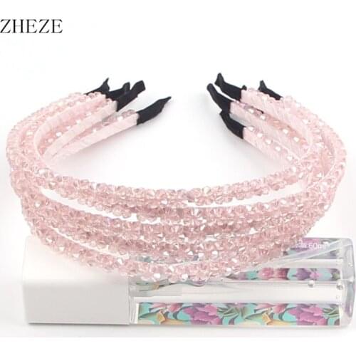 2Pcs Shiny Luxury Rhinestones Headwear For Women Fashion Solid Colors Glitter Headband Girls Bride Wedding Hair Accessories