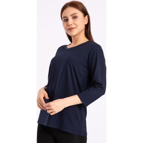 Womens Combed Cotton Blouse half sleeve casual 2021 fashion spring summer autumn new tops round neck casual daily soft dress