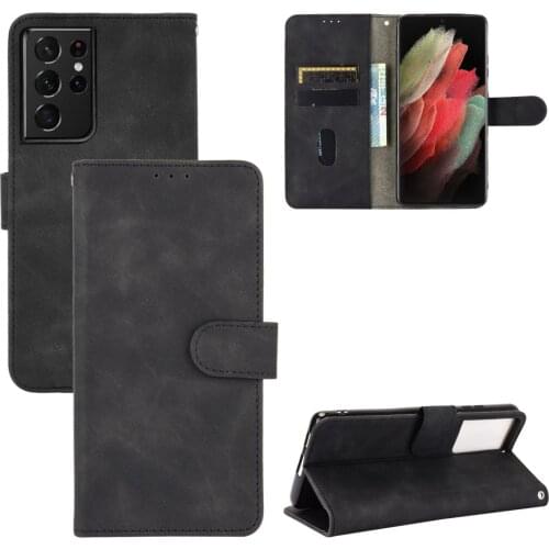 With Card Pocket Anti-scratch Leather Case for Samsung Galaxy S21 Plus A21S A51 A71 A52 A12 5G A31 Note 20 Ultra Phone Bag