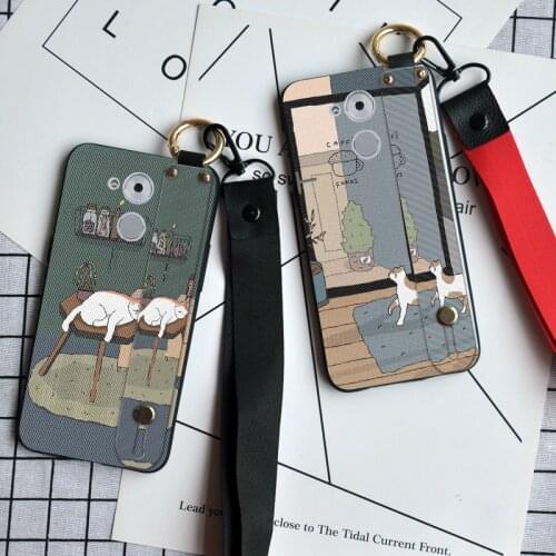 Cute Cat Wristband Case For Huawei honor 4C 5C 6C Pro 5X 5A 6A 6X Neck Strap Slicone Back Cover For Huawei GT3 GR5