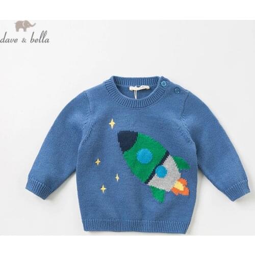 DBW11730 dave bella autumn knitted sweater infant baby boys long sleeve pullover kids toddler tops children knitted sweater