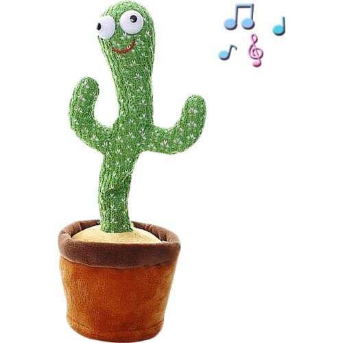 Electronic Dancing Cactus Plush Toy Shake Swing Dancing Doll with Song & Dance Early Education Kids Cactus Toy